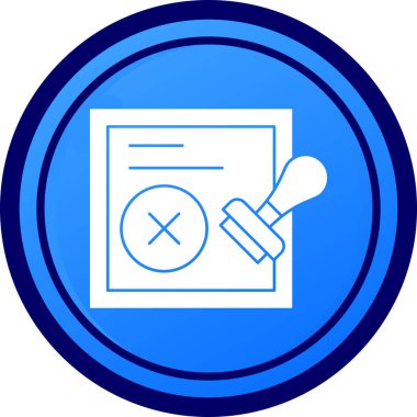 Bir dairenin mavi ve beyaz ikonunun vektör çizimi