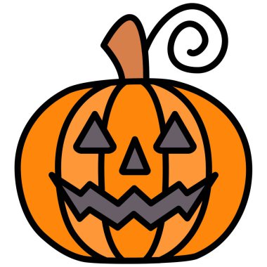 Cadılar Bayramı balkabağı ikonu. Beyaz arkaplanda izole edilmiş web tasarımı için kabak kabağı vektör simgesi taslağı