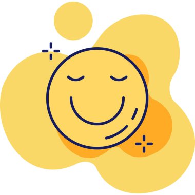 Mutlu emoji yüz simgesi, basit vektör illüstrasyonu