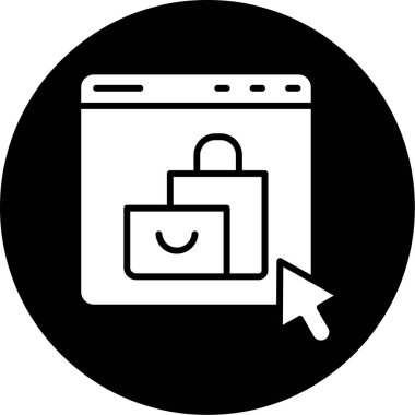 Alışveriş simgesi, basit siyah çizim