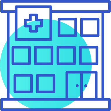 Hastane tıbbi ikonu, vektör illüstrasyonu