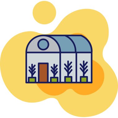 sera bitkileri bahçe ikonu ile doldurulmuş dış hat tarzı