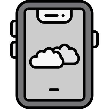 bulut telefon simgesi, vektör illüstrasyonu