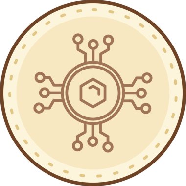 Modern b 'nin vektör çizimi çip simgesinden yoksun