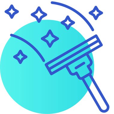 çizgi süpürge simgesi beyaz arkaplanda izole edildi. Temizlik servisi. Oda servisi konsepti. Renkli taslak konsepti. vektör.