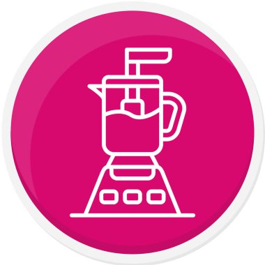 Beyaz arka planda izole edilmiş beyaz kahve fincanı ikonu. Çay fincanı. Sıcak kahve. mor daire düğmesi. vektör illüstrasyonu