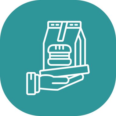 yemek dağıtım simgesi, vektör illüstrasyonu basit tasarım