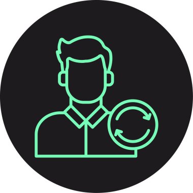 Yuvarlak ikon vektör illüstrasyonu olan adam