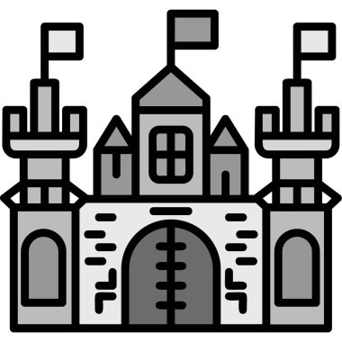 Şato. Web simgesi basit illüstrasyon