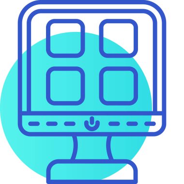 Bilgisayar ekranı. Web simgesi basit illüstrasyon