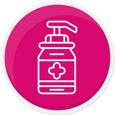 Bir şişe sıvı sabun, illüstrasyon, beyaz arkaplanda simge.