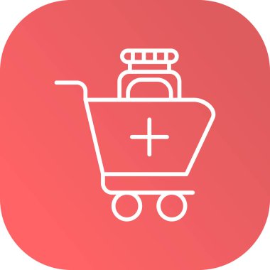 düz stil sepet simgesi ekle