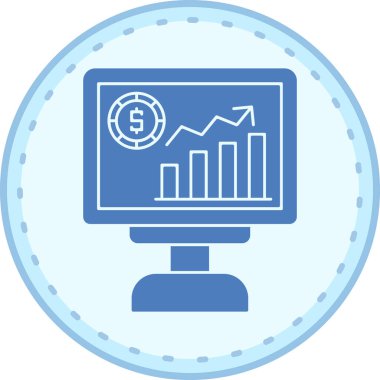 Bilgisayar monitörü. Web simgesi basit illüstrasyon