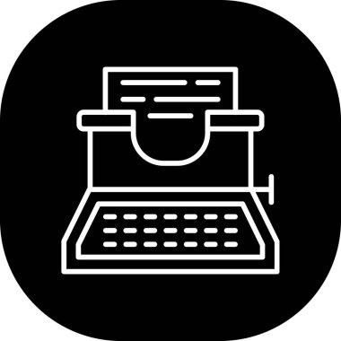 Daktilo ikonu. Web için basit bir daktilo vektör simgesi çizimi