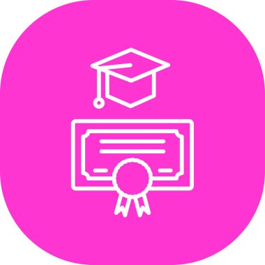 Diploma simgesi, vektör illüstrasyonu basit tasarım