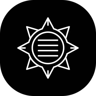 Güneş simgesinin vektör illüstrasyonu