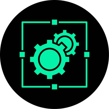 Eşsiz dişli vektör simgesi