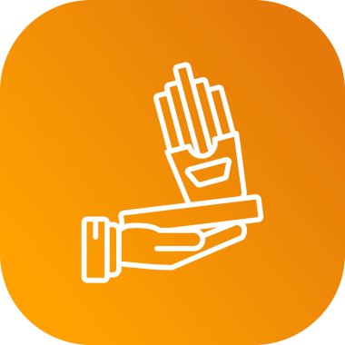 Bir sigara ikonunu tutan el. vektör illüstrasyonu