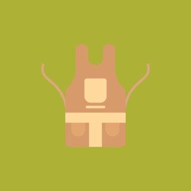 Uzun gölge yeleği ve eldivenli düz simge