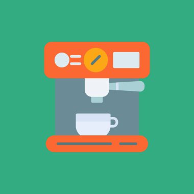 Kahve makinesi ikonu. Düz dizayn. vektör illüstrasyonu.