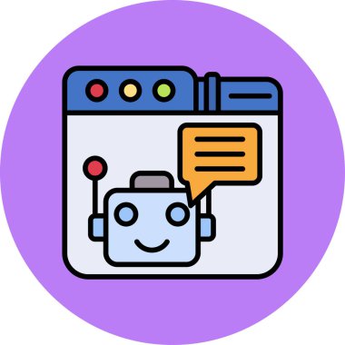 Web sohbet simgesi renk ana hatları vektörü