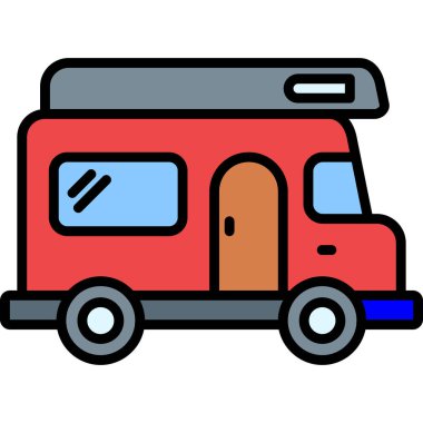 Minibüs Web simgesi basit illüstrasyon