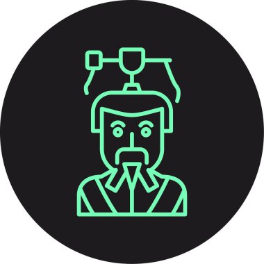 Maskeli ve koruyucu maskeli bir adamın vektör çizimi