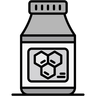 Bal ikonu. Web için bal peteği vektörü simgesinin özet çizimi