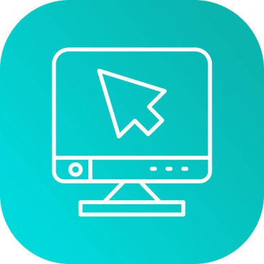 İmleç simgesine sahip uzun gölgeli beyaz çizgi haritası işaretçisi. İnternet yön bulma sembolü. Yeşil daire düğmesi. vektör illüstrasyonu