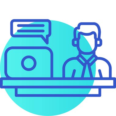 Çevrimiçi İş simgesi, vektör illüstrasyonu