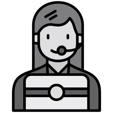 avatar kadın simgesi, vektör çizimi