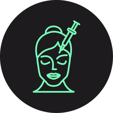 Benzersiz kadın yüz çizgisi vektör simgesi