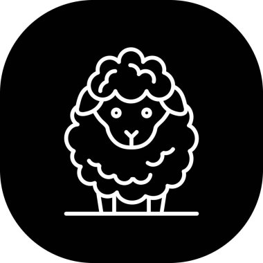 Koyun simgesi, vektör illüstrasyonu basit tasarım