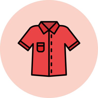 Bir gömlek simgesinin vektör illüstrasyonu