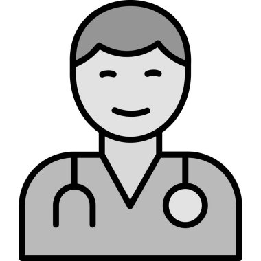 Doktor. Web simgesi basit illüstrasyon