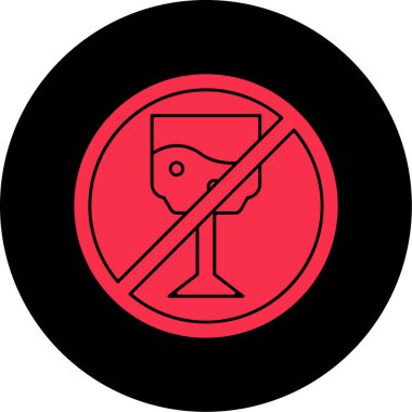 Yasak işaret vektörü simgesi, basit tasarım