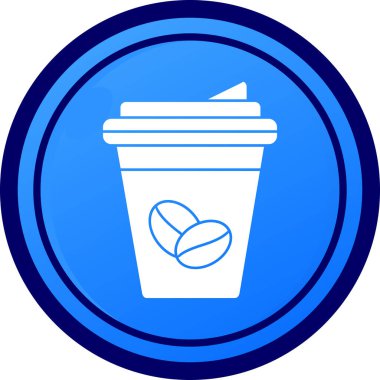 Kahve fincanı simgesi, basit vektör çizimi