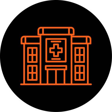 Hastane binası ikon vektör çizimi tasarımı