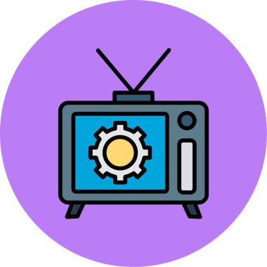 Televizyon. Web simgesi basit illüstrasyon