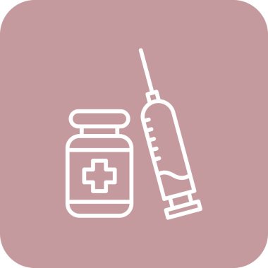 Enjeksiyonlu bir şırınganın vektör çizimi