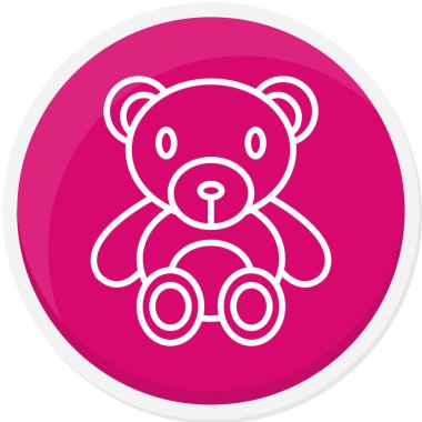 Düz renkli bir oyuncak ayı ikonu. vektör illüstrasyonu