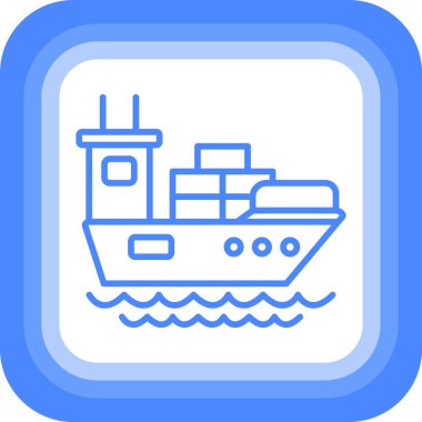 kargo gemisi simgesi, basit tasarım vektör çizimi