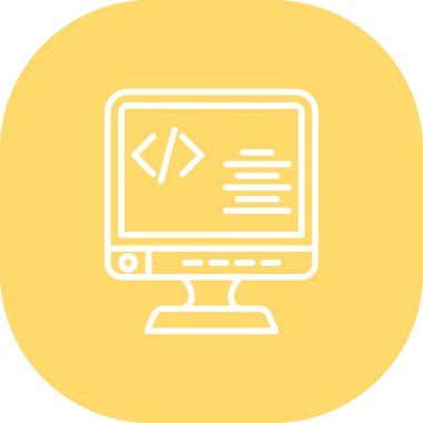 Web simgesi, programlama teknolojisinin vektör illüstrasyonu