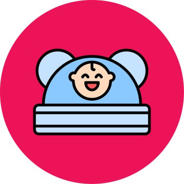 Bebek şapkası simgesi, vektör illüstrasyonu basit tasarım