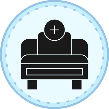 Yatak simgesinin vektör illüstrasyonu