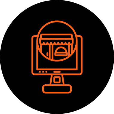 Bilgisayar monitörü olan bir adamın vektör çizimi