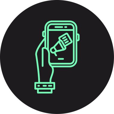 Akıllı telefon simgesine sahip akıllı telefon, vektör illüstrasyonu