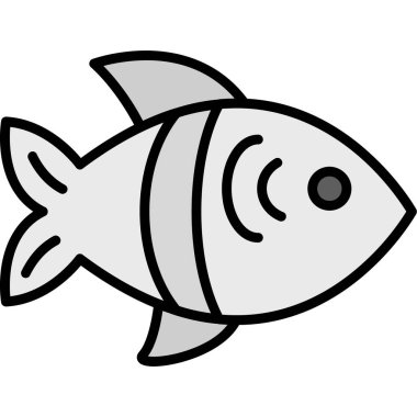 balık simgesi, vektör illüstrasyonu basit tasarım