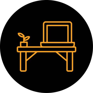 Bitkili bir dizüstü bilgisayarın vektör çizimi