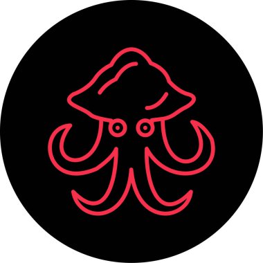 ahtapot simgesi vektör illüstrasyonu